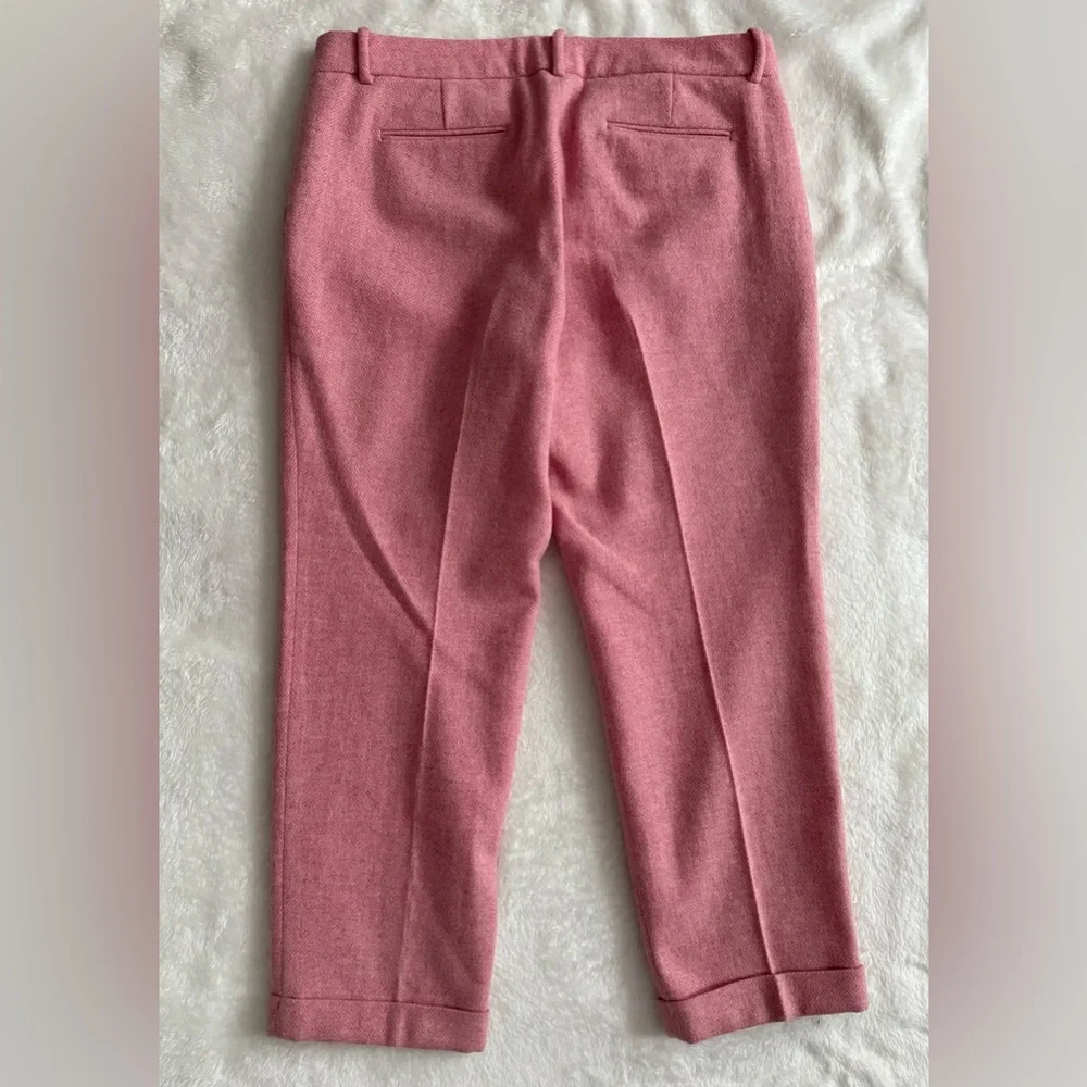 J.Crew Café Capri Pants Pink Herringbone Wool Cropped Trousers